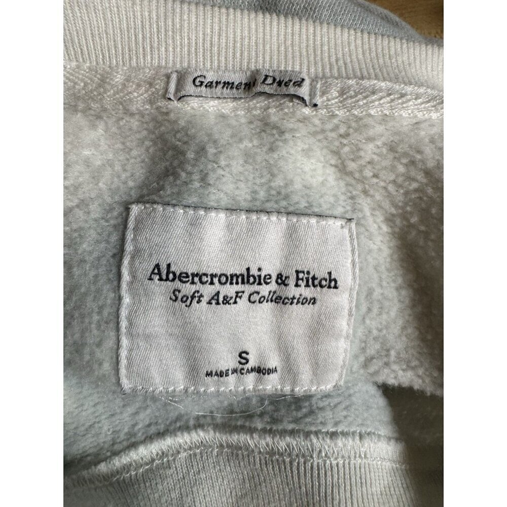 Abercrombie SoftAF Sweatshirt Small Garment Dyed Gray Tie Dye Crewneck - Picture 4 of 5